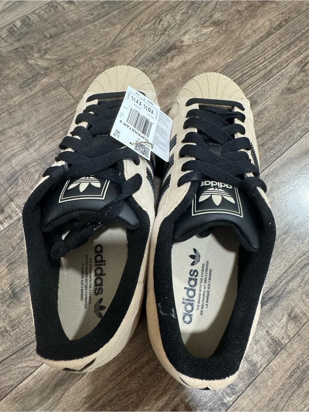 Adidas Superstar II JQ0913 Beige Black Suede Men’s 10.5 Women’s 11.5 NWT
